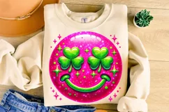 St Patrick's Day Smiley Face PNG, Lucky Day PNG, Shamrock Product Image 3
