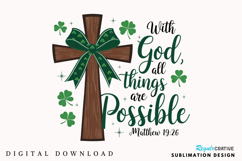 St. Patrick’s Day Christian Cross PNG, St. Patrick’s Day PNG Product Image 1