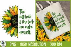 St Patricks Day quote with sunflower being shown as a design on a tote bag