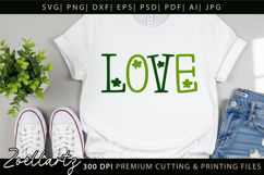 St Patrick's Day SVG Love Lucky Shamrock T-shirt Mug Design Product Image 2