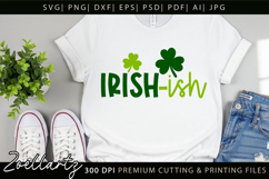 St Patrick's Day SVG Lucky Shamrock Irish-ish T-shirt Design Product Image 5