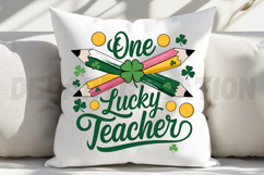 St Patricks Day Teacher Pencil Sublimation PNG Product Image 3
