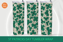 St patrick day sublimation tumbler, Shamrock tumbler design Product Image 2
