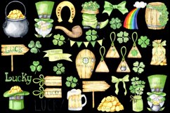 st patricks day watercolor clipart set png