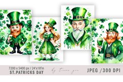 St.Patrick&#039;s day watercolor illustrations - 4 Jpeg files Product Image 1