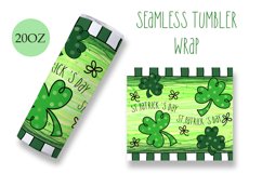 St Patrick's day clover Tumbler wrap 20oz sublimation Product Image 1