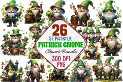 St Patricks gnome Clipart Bundle, Watercolor St. Patrick&#039;s Day Gnome Clipart, Clover Clipart, St Patricks gnome Clipart, St Patricks gnome Clip Art, Gnome Clipart Bundle, Luck Clipart, Saint Patricks Day,  Irish Clipart, St Patrick Gnomes, Shamrock Clipar
