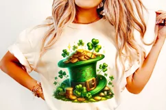 St Patrick's Day Hat PNG, Lucky Day PNG, Shamrock Clipart Product Image 2