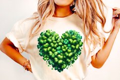 St Patrick&#039;s Day Heart Shamrock PNG, Lucky Day PNG, Coquette Product Image 1