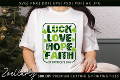 FAITH HOPE LOVE LUCK SHAMROCK SVG St Patrick's Day T-shirt Product Image 5