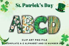 St Patrick&#039;s day Doodle Alphabet Shamrock Letters Hand Drawn Product Image 1