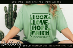 FAITH HOPE LOVE LUCK SHAMROCK SVG St Patrick's Day T-shirt Product Image 2