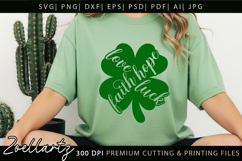 FAITH HOPE LOVE LUCK SHAMROCK SVG St Patrick's Day T-shirt Product Image 2