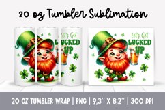 Funny St Patricks Day Gnome Tumbler Sublimation Wrap Bundle Product Image 2