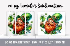 Funny St Patricks Day Gnome Tumbler Sublimation Wrap Bundle Product Image 3