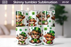 St Patricks Day Cow Tumbler | Seamless Tumbler Wrap Product Image 1
