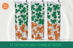 St patrick day sublimation tumbler, Shamrock tumbler design Product Image 3