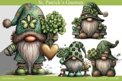 St. Patrick Day Gnomes, Saint. Patrick's shamrock gnome pngs Product Image 1
