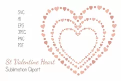 Heart Sublimation Clipart, St Valentine Love SVG files Product Image 1