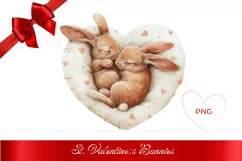 St. Valentine's Day Bunnies Watercolor PNG Product Image 1