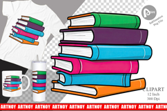 Book Stack Clipart Product Image 1