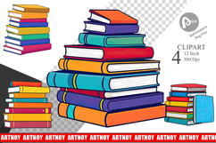 Book Stack Clipart Product Image 1