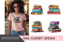 Watercolor Stack of colorful Book Clipart Product Image 1