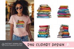 Watercolor Stack of colorful Book Clipart Product Image 1