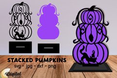 Pumpkin Halloween Laser Cut Stacked. Halloween set SVG. Product Image 1