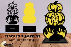 Halloween Pumpkin Stacked Laser Cut . Halloween set SVG. Product Image 1