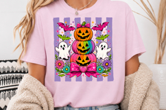 Stacked Pumpkin Halloween PNG, Pink Pastel Sublimation Product Image 4