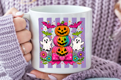 Stacked Pumpkin Halloween PNG, Pink Pastel Sublimation Product Image 5