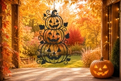 Stacked Pumpkin Halloween SVG Laser Cut Ornament