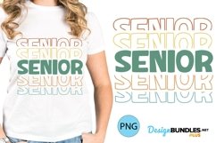 Stacked Retro Outline Senior Sublimation Graduation PNG