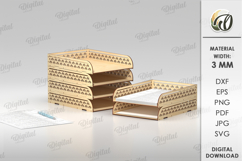 Stacking Paper Tray Laser Cut. Desktop Organizer Product Image 1