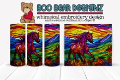 Stain Glass Sunset Horse Sublimation tumbler design Product Image 1