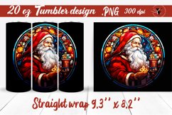 stained glass tumbler wrap | Christmas santa tumbler Product Image 1
