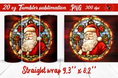stained glass tumbler wrap | Christmas santa sublimation Product Image 1