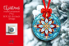 Stained Glass Round Ornament Sublimation PNG Product Image 1
