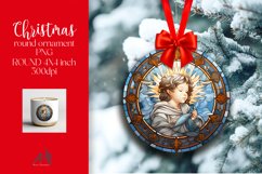 Stained Glass Round Ornament Sublimation PNG Product Image 1