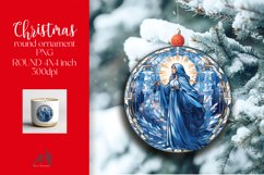 Stained Glass Round Ornament Sublimation PNG Product Image 1