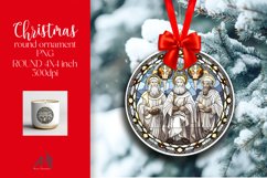 Stained Glass Round Ornament Sublimation PNG Product Image 1