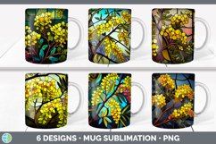 Bundle of six Floral Acacias Mug Wrap designs.