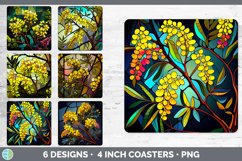 Bundle of six Floral Acacias Square Coaster designs.