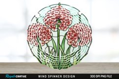 Stained Glass Allium Flowers Flowers Spinner Sublimation PNG Product Image 1