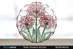 Stained Glass Allium Flowers Flowers Spinner Sublimation PNG Product Image 1