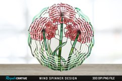 Stained Glass Allium Flowers Flowers Spinner Sublimation PNG Product Image 1