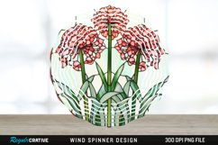 Stained Glass Allium Flowers Flowers Spinner Sublimation PNG Product Image 1