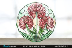 Stained Glass Allium Flowers Flowers Spinner Sublimation PNG Product Image 1