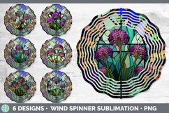 Bundle of six Floral Alliums Wind Spinner designs.